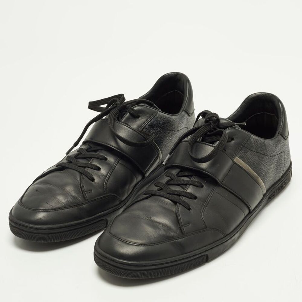 Louis Vuitton Lv Trainer Size 44.5 Black Leather Lace Up Sneakers - Picture 2 of 7